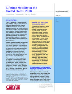 Lifetime Mobility in the United States: 2010 Issued November[removed]American Community Survey Briefs