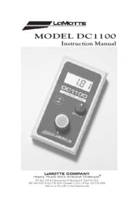 MODEL DC1100 Instruction Manual LaMOTTE COMPANY  ®