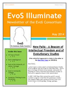 EVOS ILLUMINATE  Volume 3 Issue 2 EvoS Illuminate Newsletter of the EvoS Consortium