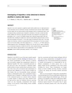 Q IWA Publishing 2010 Water Science & Technology—WST | 61.1 | [removed]Genotyping of hepatitis A virus detected in bivalve shellfish in Galicia (NW Spain)