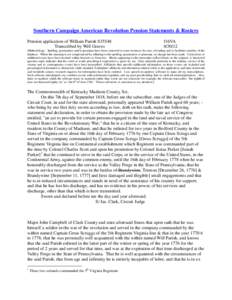 Southern Campaign American Revolution Pension Statements & Rosters Pension application of William Parish S35548 Transcribed by Will Graves f16VA[removed]