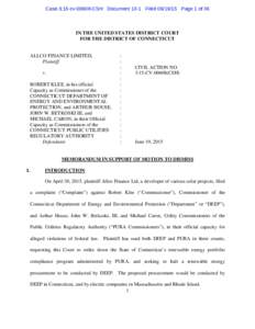 Case 3:15-cvCSH Document 13-1 FiledPage 1 of 36  IN THE UNITED STATES DISTRICT COURT FOR THE DISTRICT OF CONNECTICUT  ALLCO FINANCE LIMITED,