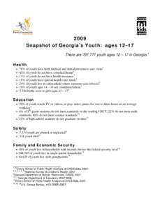 Snapshot of Georgia’s Children:  ages 0-5