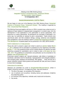 Second Announcement - Ghent 2014 Meeting of IOBC WPRS