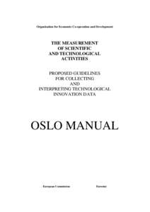 Organisation for Economic Co-operation and Development  THE MEASUREMENT OF SCIENTIFIC AND TECHNOLOGICAL ACTIVITIES