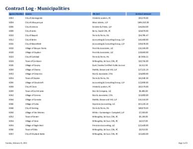 Contract Log - Higher Education