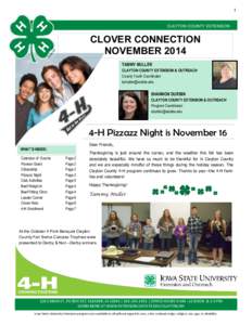 1  CLAYTON COUNTY EXTENSION CLOVER CONNECTION NOVEMBER 2014