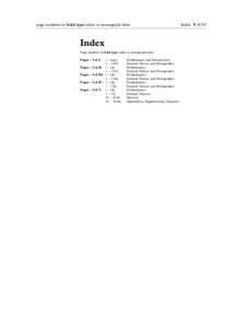 page numbers in bold type relate to monograph titles  Index Page numbers in bold type relate to monograph titles. i – xxxiv, 1 – 1250,