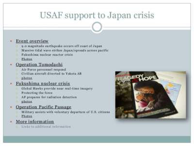 USAF support to Japan crisis  Event overview  