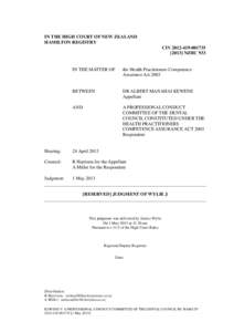 IN THE HIGH COURT OF NEW ZEALAND HAMILTON REGISTRY CIV[removed][removed]NZHC 933  IN THE MATTER OF