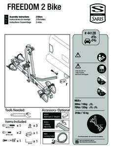 FREEDOM 2 Bike Gb Assembly Instructions Es Instrucciones de montaje Fr Instructions d’assemblage  2 Bikes