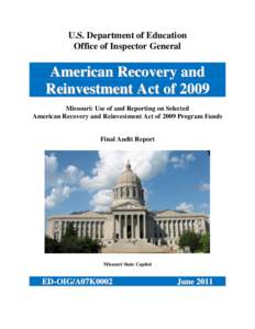 A07K0002 - Missouri: Use of and Reporting on Selected American Recovery and Reinvestment Act of 2009 Program Funds