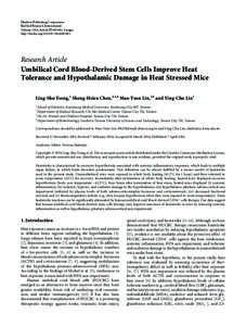 Umbilical Cord Blood-Derived Stem Cells Improve Heat Tolerance and Hypothalamic Damage in Heat Stressed Mice