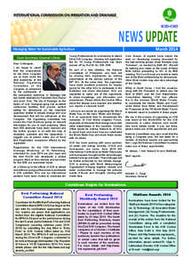INTERNATIONAL COMMISSION ON IRRIGATION AND DRAINAGE  News Update March 2014