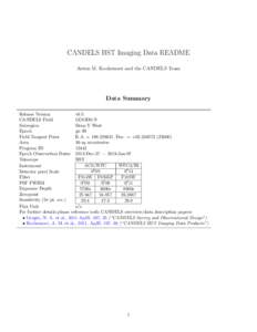 CANDELS HST Imaging Data README Anton M. Koekemoer and the CANDELS Team Data Summary Release Version v0.5