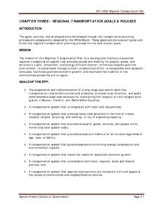 Sustainable transport / Regional Transportation Plan / Smart growth / Land-use planning / Complete streets / Comprehensive planning / Regional planning / Metropolitan planning organization / Professional transportation planner / Transport / Transportation planning / Urban studies and planning