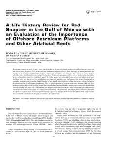 Reviews in Fisheries Science, 17(1):48–67, 2009 C Taylor and Francis Group, LLC Copyright  ISSN: [removed]print DOI: [removed][removed]