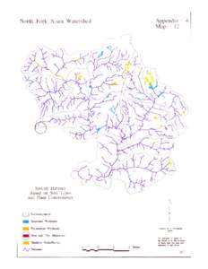 North Fork Alsea River Watershed Analysis, Special Habitats Based on Soil Types and Plant Communities Map