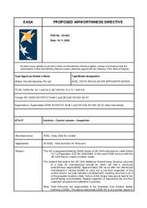 EASA  PROPOSED AIRWORTHINESS DIRECTIVE PAD No : [removed]Date: [removed]