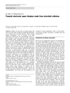 Appl Microbiol Biotechnol[removed]: 352–355 DOI[removed]s00253[removed]MINI-REVIEW  Jay Shah . R. Malcolm Brown Jr.