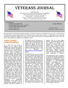 VETERANS JOURNAL PUBLISHED BY FRANKLIN COUNTY VETERANS SERVICE COMMISSION 250 West Broad Street, Columbus Ohio[removed]2500 FAX[removed]E-mail: [removed]