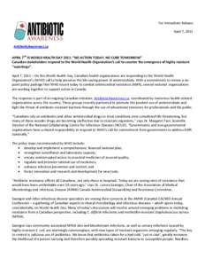 News Release – Antibiotic Awareness Day