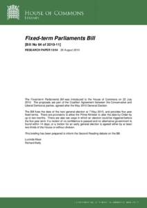 Fixed-term Parliaments Bill