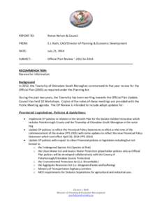 Microsoft Word - CAO Planning Report for Public Meeting revised