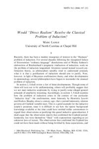 ^ S 38:[removed]–232 NOU Would ‘‘Direct Realism’’ Resolve the Classical Problem of Induction? MARC LANGE