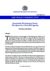 OBSERVER RESEARCH FOUNDATION SEPTEMBER, 2014 ORF POLICY PERSPECTIVE  Issue # 2