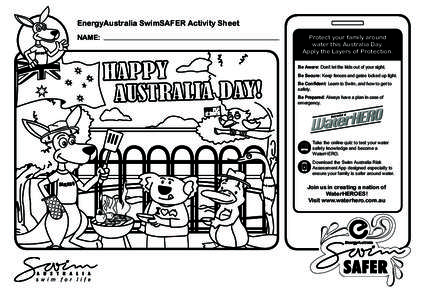 EnergyAustralia SwimSAFER Activity Sheet NAME: SAFER O O Protect your family around water this Australia Day.