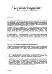 Evolving banking systems in Latin America and the Caribbean: challenges and implications for monetary policy and financial stability - BIS Papers No 33, February 2007