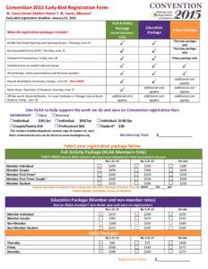 Convention 2015 Early-Bird Registration Form St. Louis Union Station Hotel l St. Louis, Missouri Early-bird registration deadline: January 31, 2015 Full Activity Package