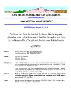 Geography of California / California / Geology / Geodynamics / Plate tectonics / Seismology / Paleomagnetism / San Diego / Magnetic anomaly / Geomagnetic reversal / Tijuana River / Sunbelt Publications