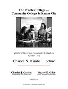 The Peoples College — Community Colleges in Kansas City Western Historical Manuscript Collection Kansas City