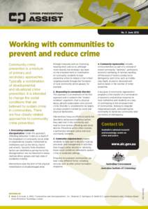 No. 5 June[removed]Working with communities to prevent and reduce crime  1. Overcoming community