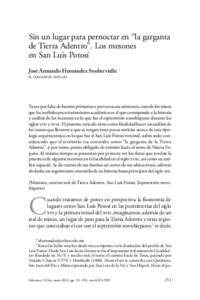 Sin un lugar para pernoctar en “la garganta de Tierra Adentro”. Los mesones en San Luis Potosí