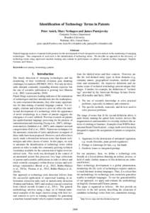 Patent law / Bioinformatics / Information retrieval / Precision and recall / Claim / Named-entity recognition / Natural language processing / Algorithm / Science / Computational linguistics / Information science