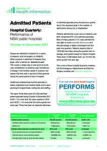 Admitted Patients  in admitted episodes since the previous quarter due to the seasonal peak in the number of admissions during July to September.