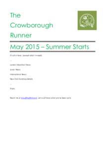 The Crowborough Runner May 2015 – Summer Starts It’s all in here…(except what I missed) …
