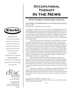 Occupational therapy / Epidural hematoma / Natasha Richardson / American Occupational Therapy Association / Brain injury / Epidural / Medicine / Neurotrauma / Health