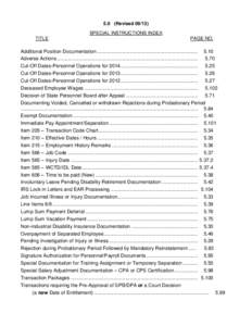 5.0 (Revised[removed]SPECIAL INSTRUCTIONS INDEX TITLE PAGE NO.