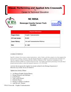 Visual, Performing and Applied Arts Crosswalk For Career & Technical Education NC RESA Newaygo County Career-Tech