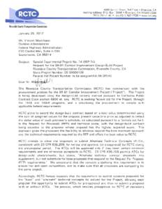4080 Lemon Street, 3rd Floor • Riverside, CA Mailing Add ress : P. 0. Box 12008 • Riverside, CA[removed][removed] • Fax[removed] • www.rctc.org Riverside County Transportation Commission January 25