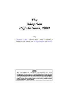Adoption Regulations, 2003
