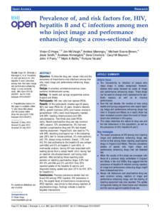 Open Access  Research Prevalence of, and risk factors for, HIV, hepatitis B and C infections among men