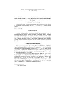 ”ˆ‡ˆŠ ‹…Œ…’›• —‘’ˆ– ˆ ’Œƒ Ÿ„ 2015. ’. 46. ‚›. 2 NEUTRINO OSCILLATIONS AND STERILE NEUTRINO C. Giunti∗ INFN, Sezione di Torino, Torino, Italy