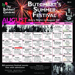 Butchart’s Summer Festival 2014