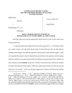 UNITED STATES DISTRICT COURT FOR THE NORTHERN DISTRICT OF ILLINOIS EASTERN DIVISION JONES DAY, Plaintiff, v.