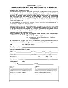Microsoft Word - Youth Group Permission and Liability Waiver12-13